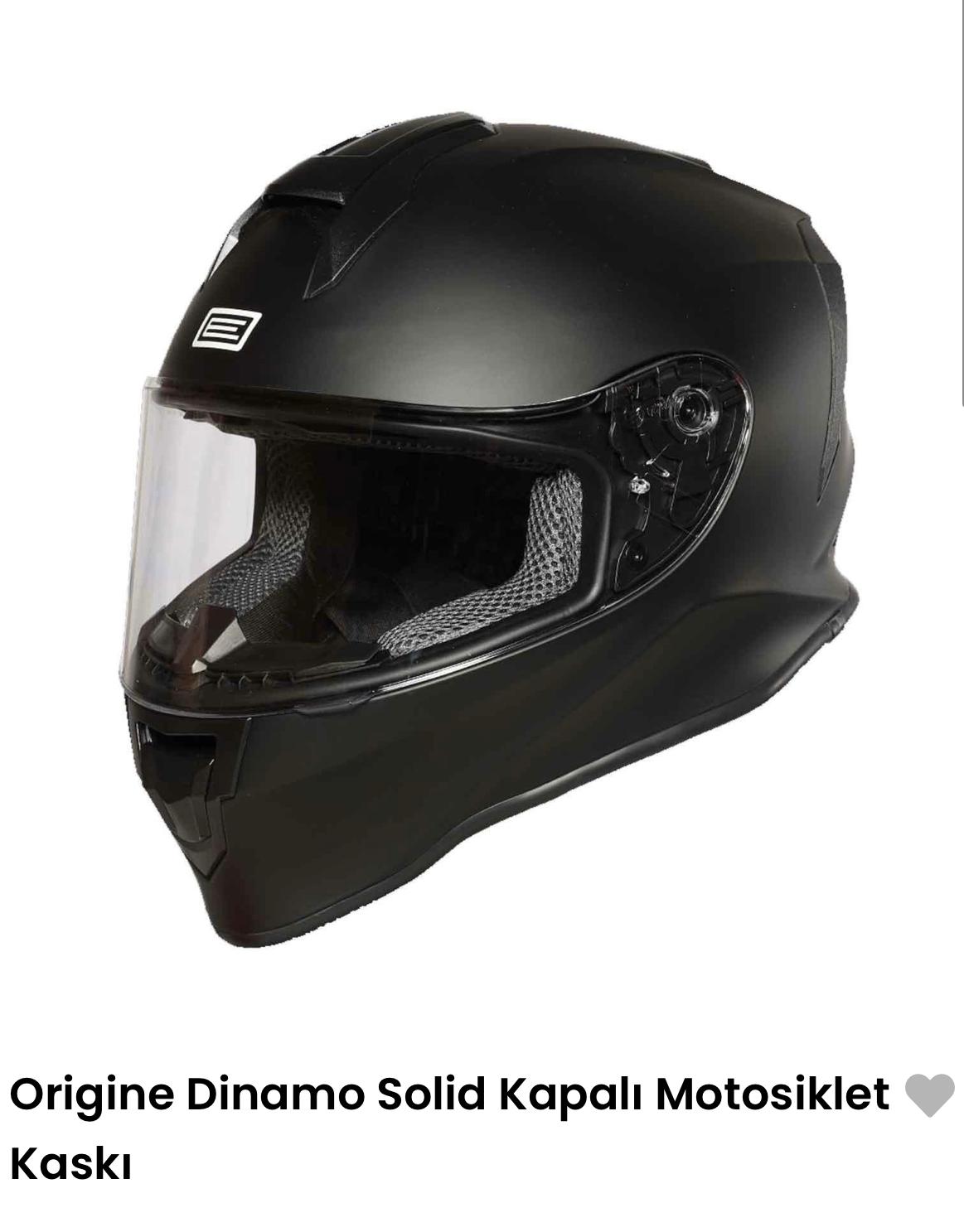 Origine Dinamo Solid Kapalı Motosiklet Kaskı Siyah